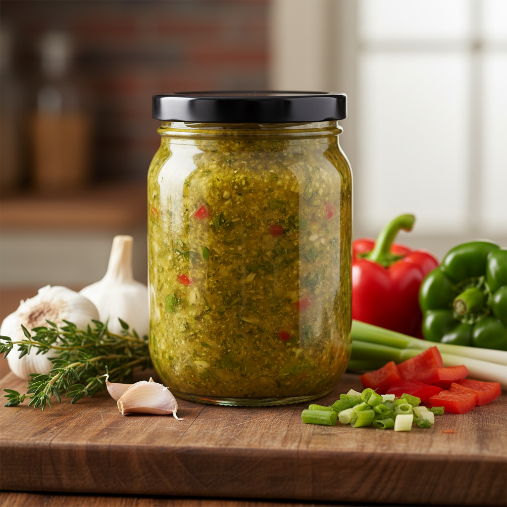 Regular Haitian Épis - natural yellow-green wet marinade in jar